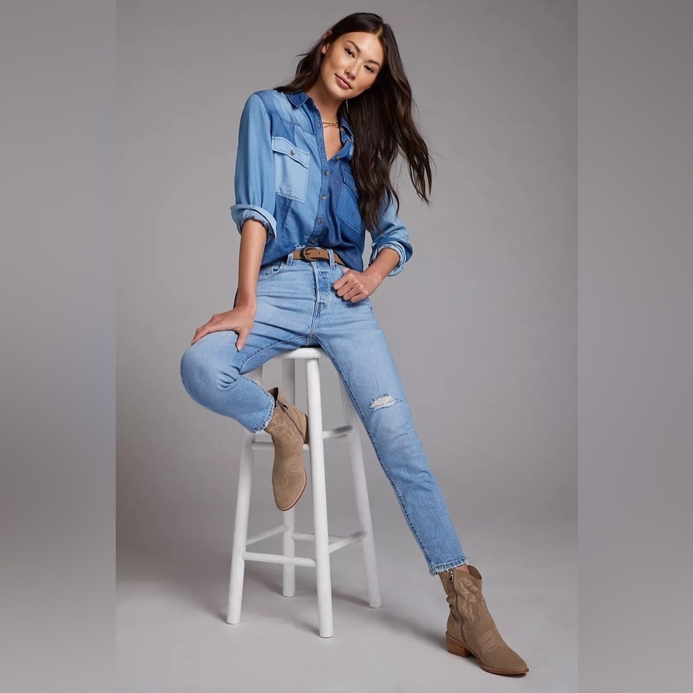 NWT Levi’s 501 Skinny Jeans Anthropologie Light Wash High Rise Size 28